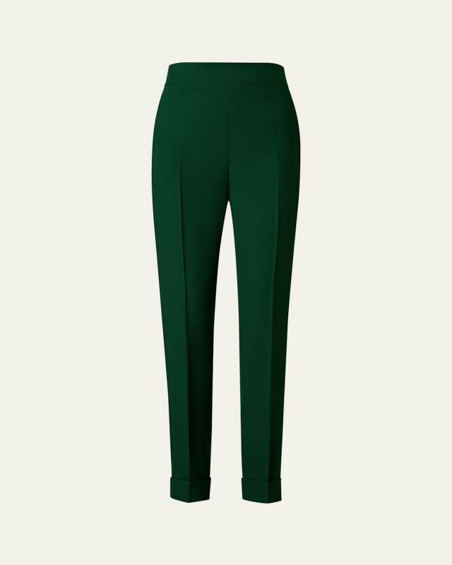 Chris Crepe Tapered-Leg Cuffed Pants